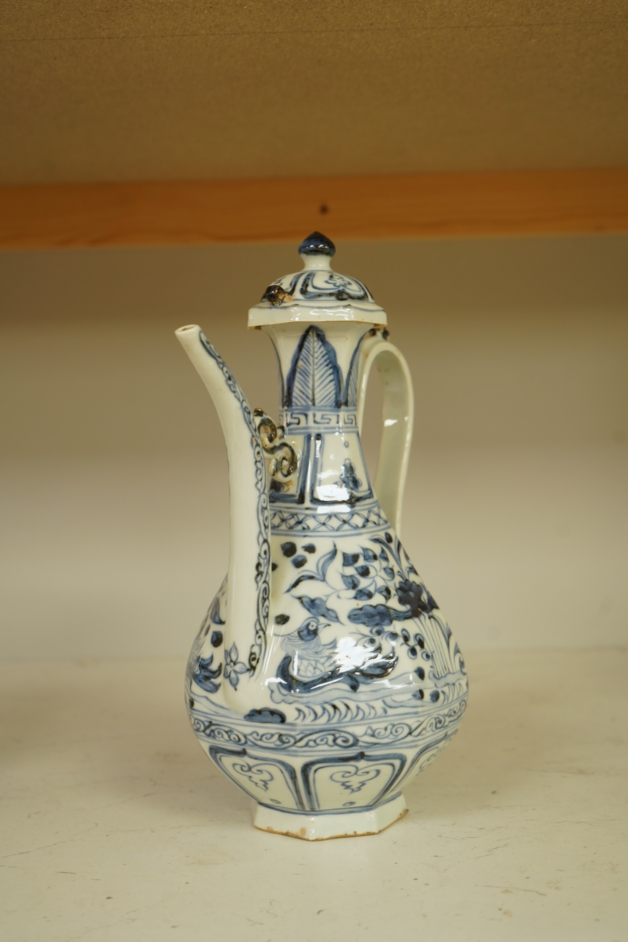A Chinese blue and white Ewer or water pot, 26cm high